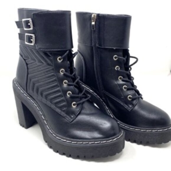 XOXO Women's Jackie X0223703 4" Chunky Combat Bootie Black Size 8 - Picture 6 of 8